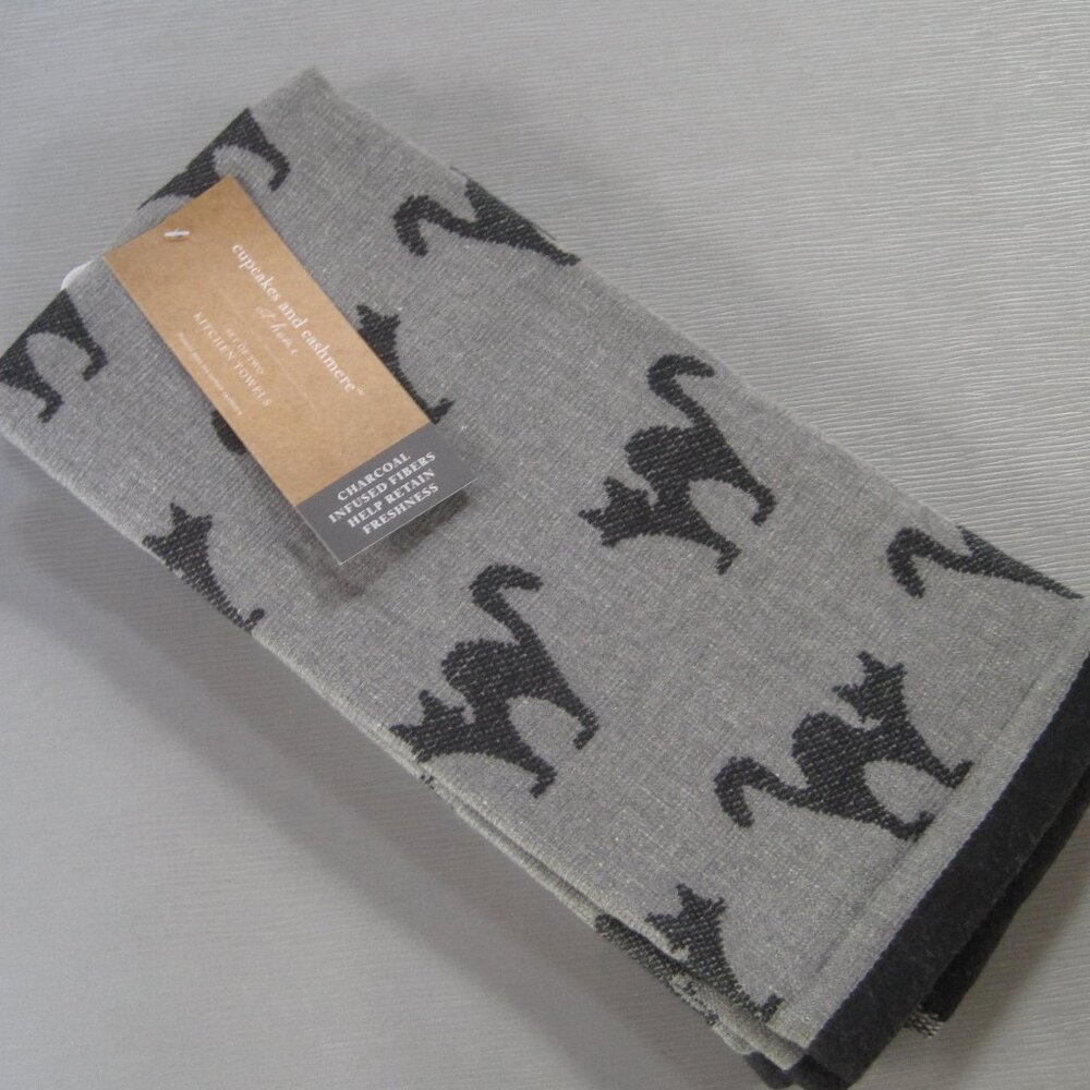 Cupcakes and Cashmere Halloween Kitchen Towels Set of 2 (Cats)